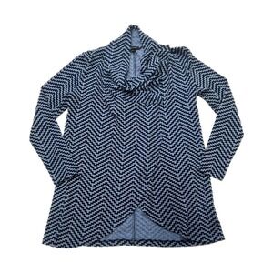 The Limited Sweater Poncho Women’s LARGE Convertible Chevron Cape Navy Blue